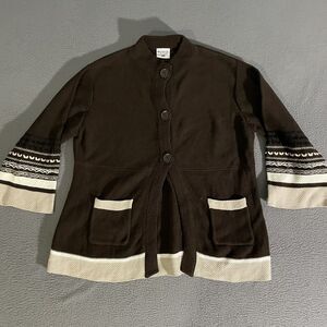 Columbia‎ Crew Neck 3/4 Sleeve Button Down Cardigan Knit Sweater Women's Size S